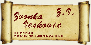 Zvonka Vesković vizit kartica